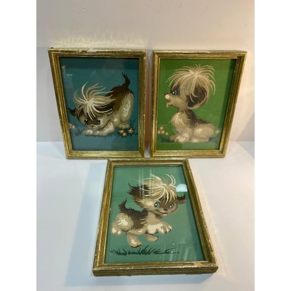Puppy Dog - Paint By Number -PBN- Mid Century Rare Art Set